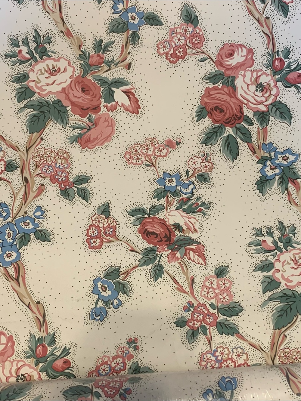 Vintage Cottagecore Pink Floral Rose Pre-Pasted Wallpaper Rolls 19 Yards